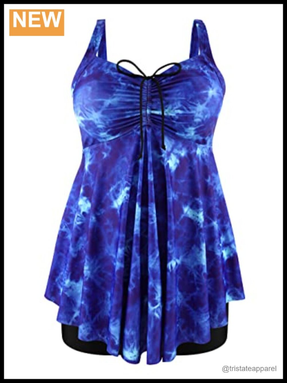 Plus Size Tankini Set with Boyshorts Swim Dress